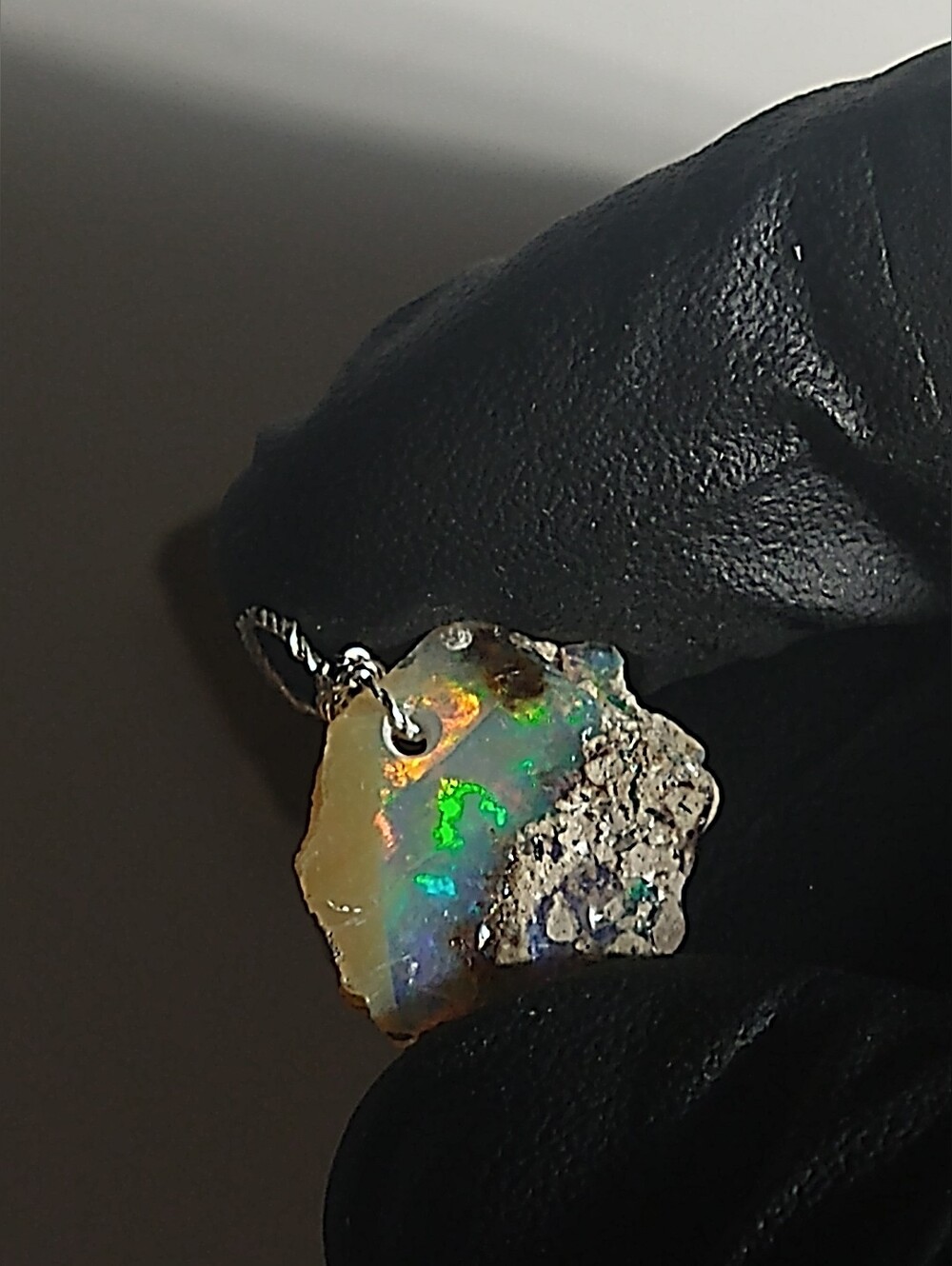 Natural Opal Pendant With Matrix Sterling Silver